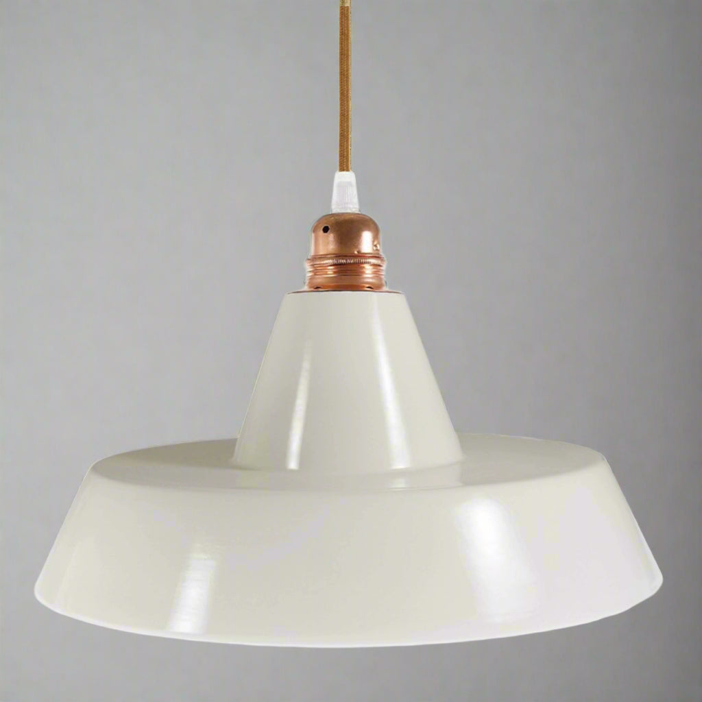 White Industrial Ceramic Lampshade - EKPSBIAN - Uneeka